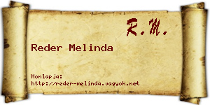 Reder Melinda névjegykártya